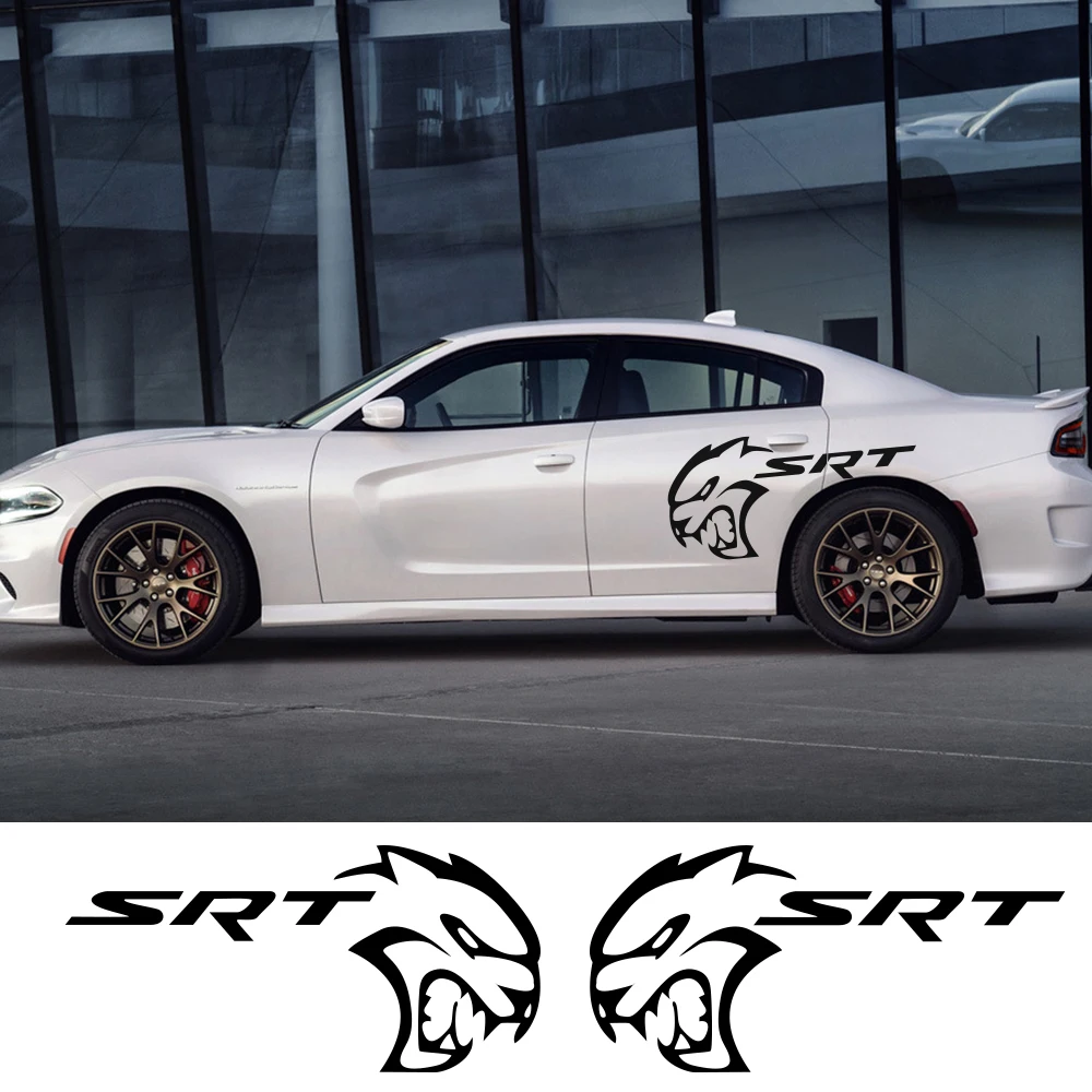 2PCS Car Stickers For Dodge Mopar Challenger SRT Hellcat Widebody Redeye Demon Tuning Auto Accessories Vinyl Film Decals