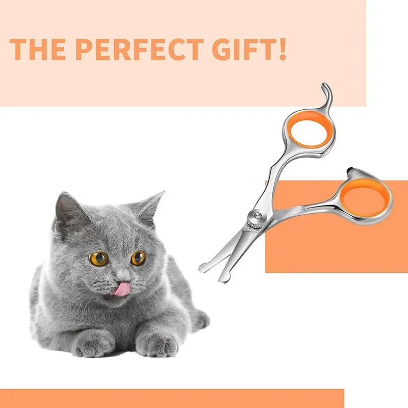 Steel Hair Scissors Professional Dog 1pc Grooming Tools Durable Stainless Pets Cat Scissor Rounded Pet Cutting Tips Safety