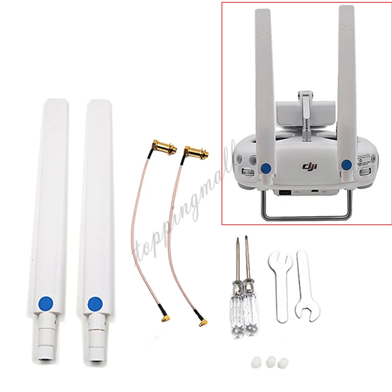 WiFi Range Extender 8dBi Antenna Kit Full Coverage 3.5 Kilometer White for DJI Phantom 4 & 3 Advanced/PRO Inspire 1