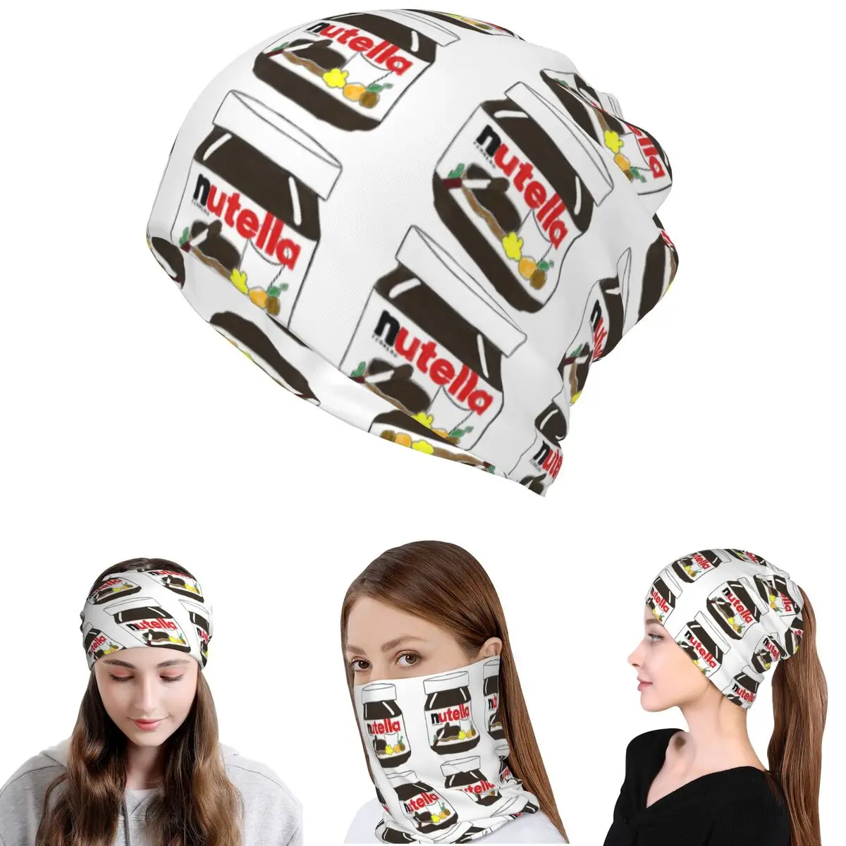 

Nutella Bandana Neck Gaiter Wrap Scarf Warm Face Mask Beanies Hat for Men Women Adult Washable