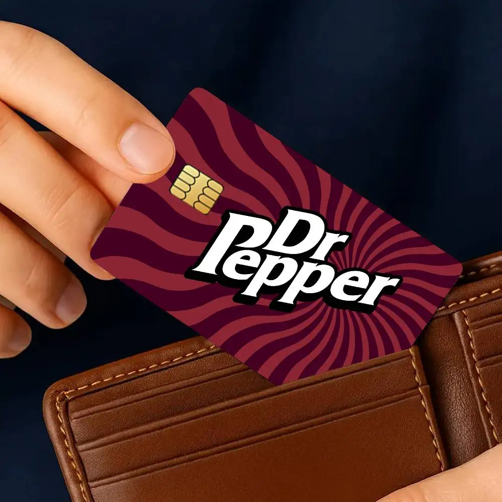 ملصقات بطاقات الائتمان D-Dr P-Pepper-s الأنيقة لحافلة البنك مترو 4 قطع غطاء فيلم هدية #2