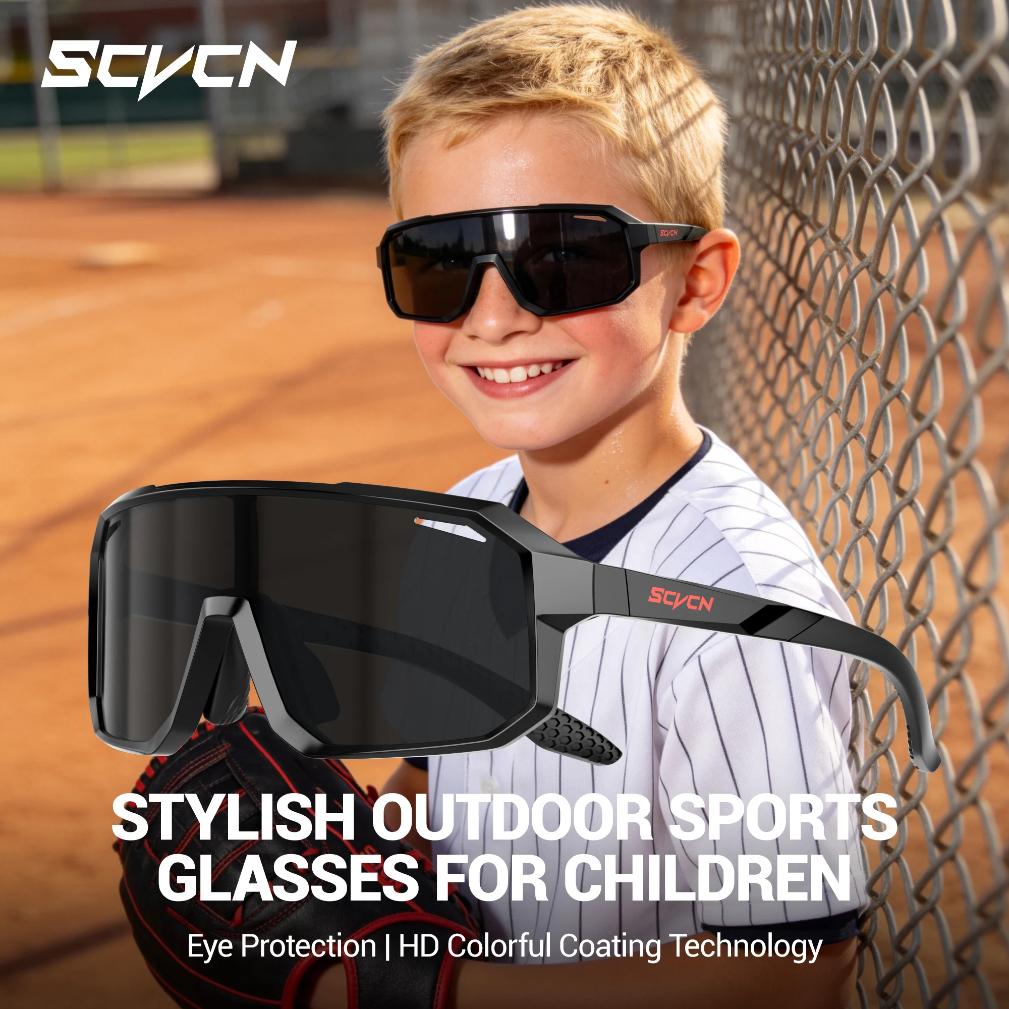 SCVCN Fahrradbrille für Teenager von 8–15 Jahren, für Jungen und Mädchen, Outdoor-Sport, Laufen, Sonnenbrille, Camping, MTB, Fahrrad, UV400-Brille