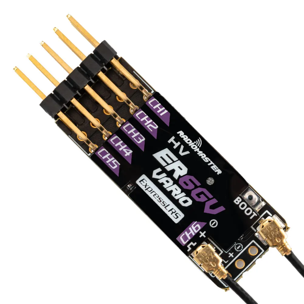 Radiomaster ER4 4CH/ER6 ER6G ER6GV 2.4G 6CH/ER8 ER8G ER8GV 8CH PWM Receiver CRSF ExpressLRS 2.4Ghz 100mw for Aircraft Boat Car image 3