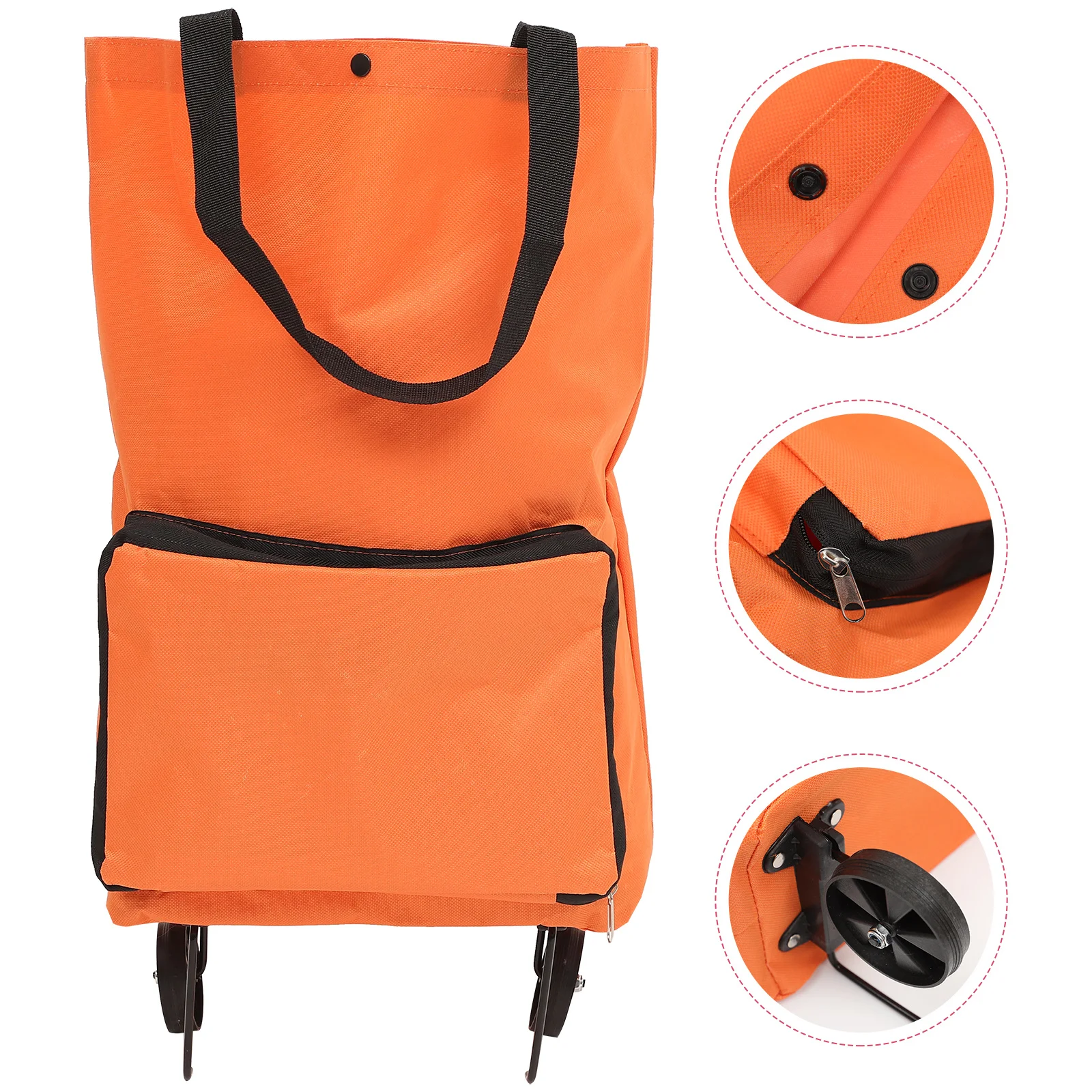 

Collapsible Bag with Wheels Folding Dolly Cart Foldable Grocery Trolley Utility Shopping