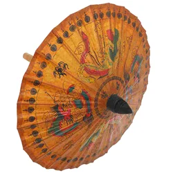 Classic Hand-painted Oil-paper Umbrella Decorative Oiled Paper Crafts for Bar Store Tearoom Decors Dragon Phoenix Patterns