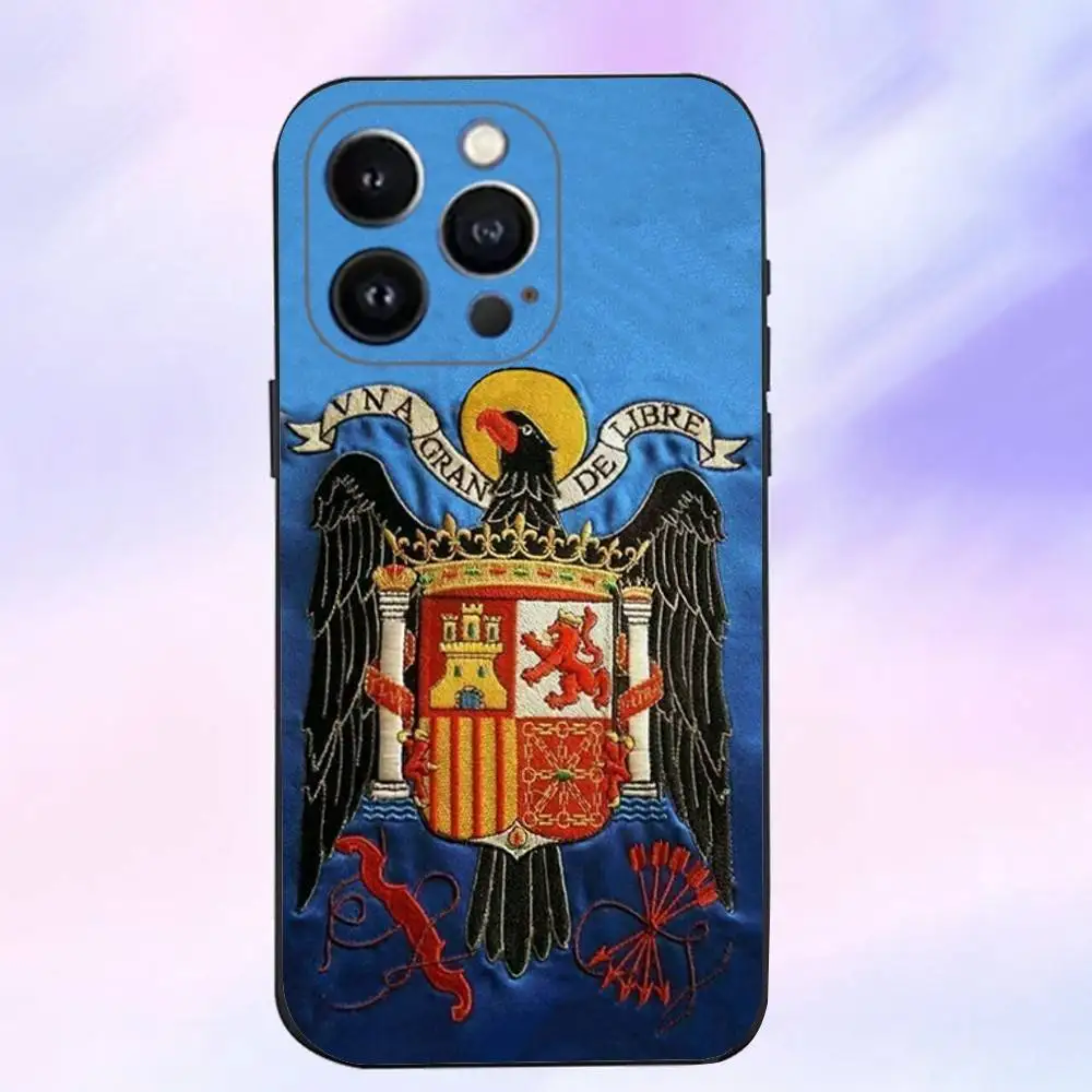 Spanish Guard Civil Emblem Phone Case  For iPhone 17,16,15,14,13,12,11 ,Pro Max,XS,X,XR,SE,Mini,8,7,Soft Silicone Black Cover