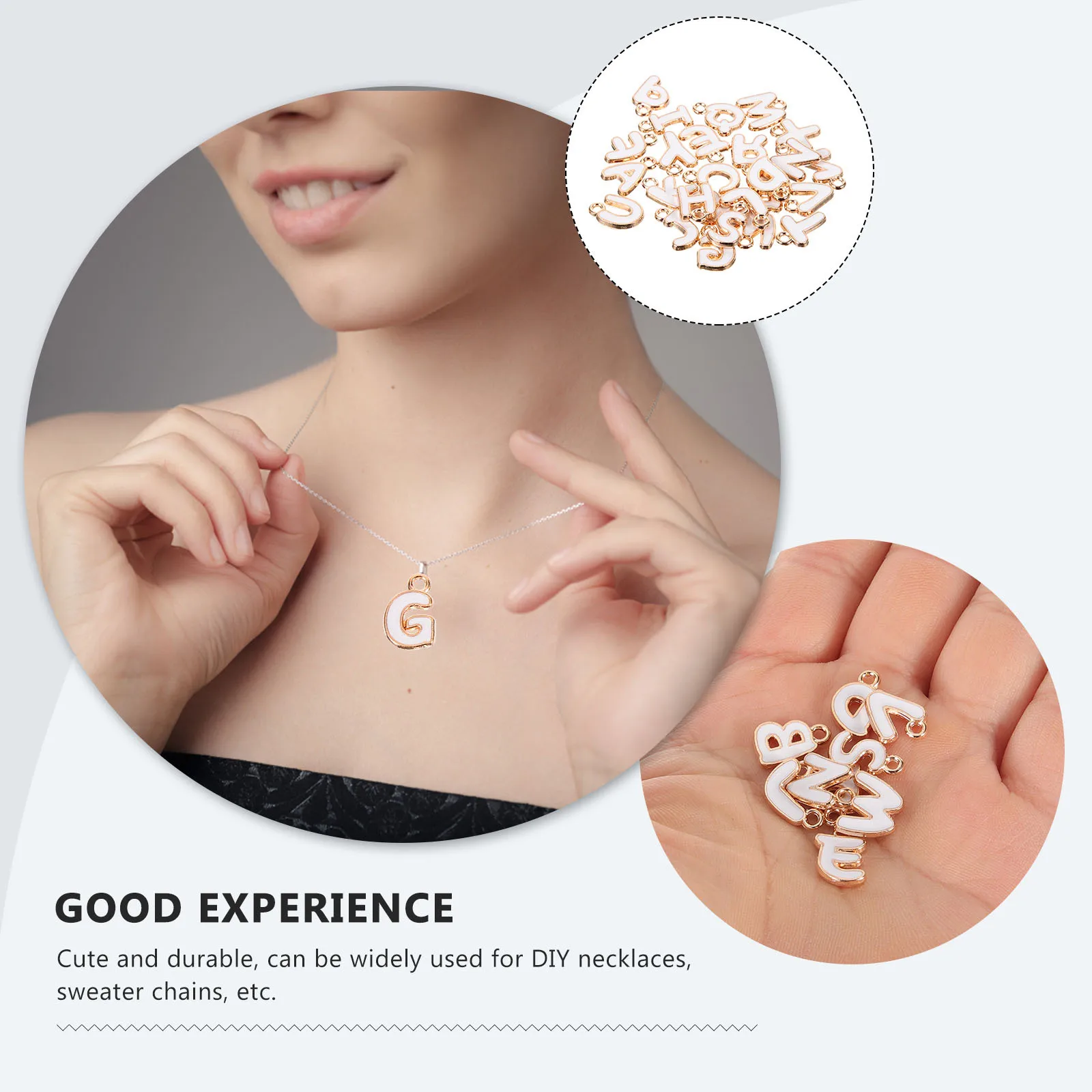 

1Set Zinc Alloy Letter-Shaped Pendant Set Durable Necklace Bracelet Accessories Handmade Hanging Ornaments for DIY