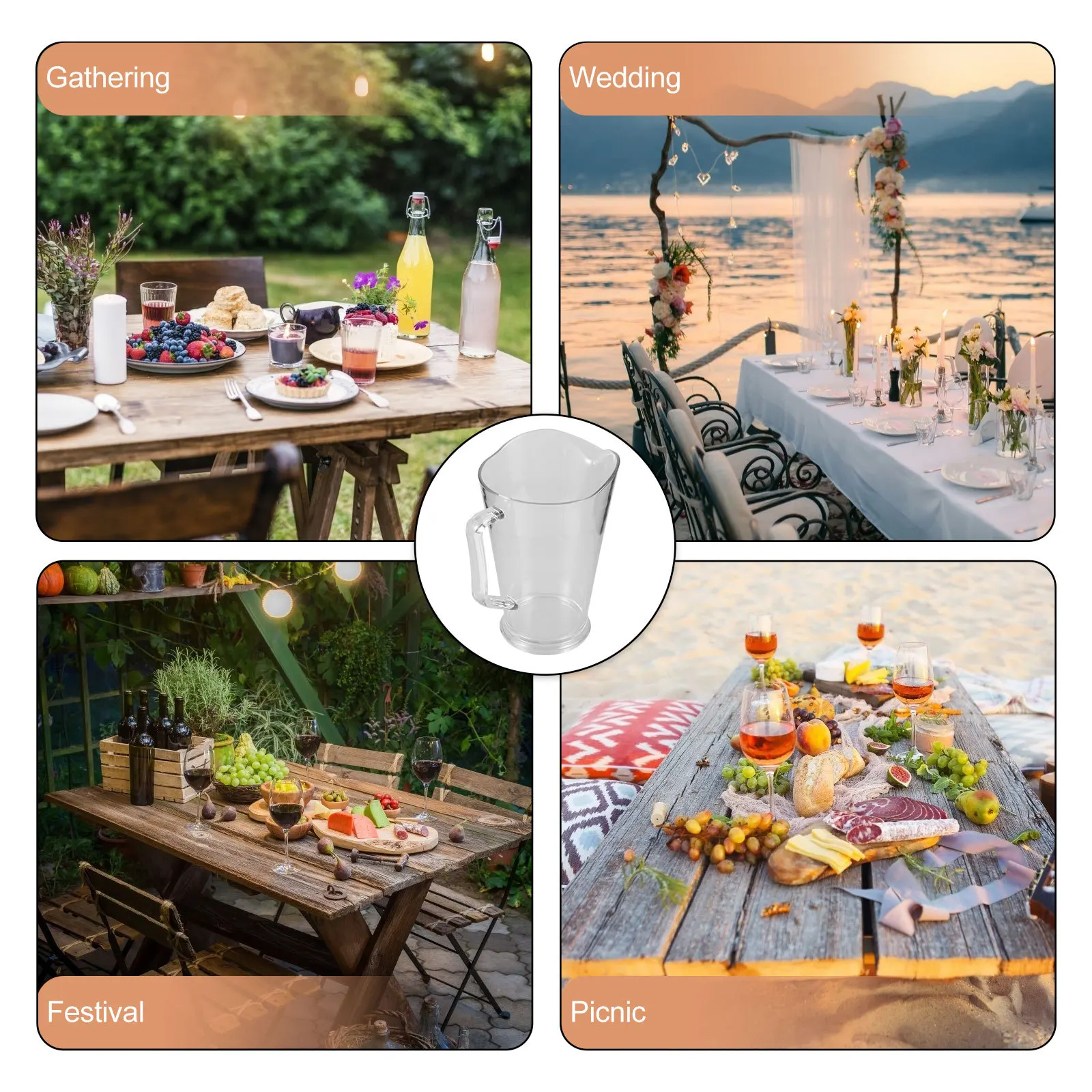 

1300ml Plastic Beer Pitcher Bistro Clear Pc Material Large Capacity Indoor Outdoor Party Family Gathering