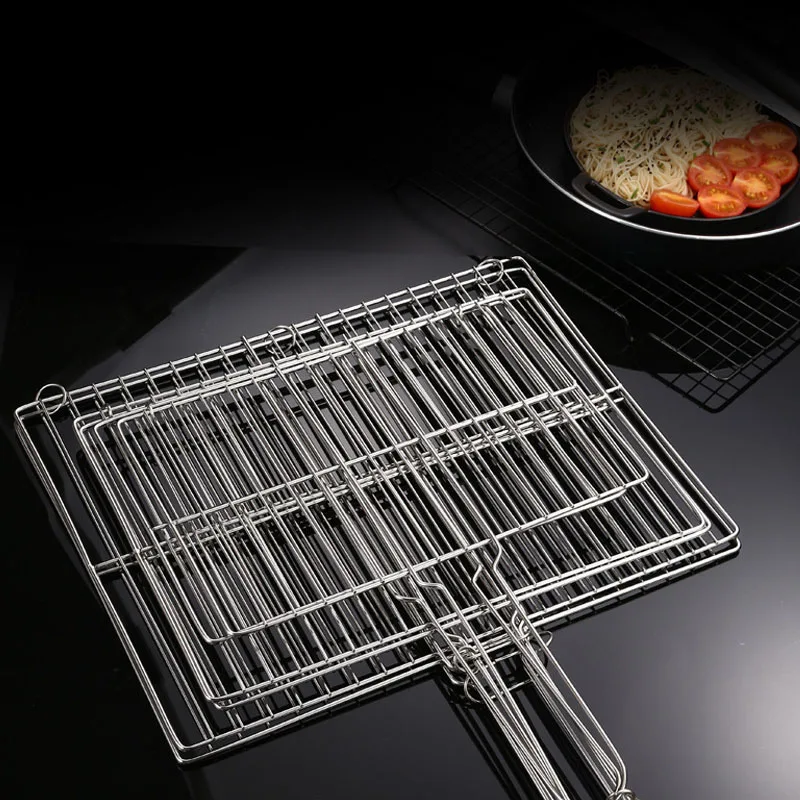 Barbecue Tool Barbecue Clip Grilled Fish Clip Square Stainless Steel Barbecue Net Accessories Household Clip BBQ Tools