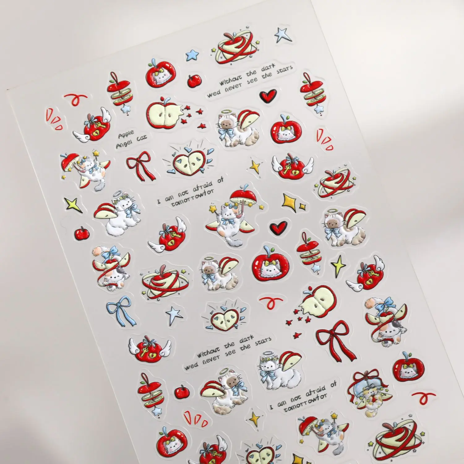 

Блестящие милые рельефы с тиснением Apple 5D, самоклеящиеся наклейки для дизайна ногтей, наклейки для маникюра со стразами, наклейки для украшения ногтей