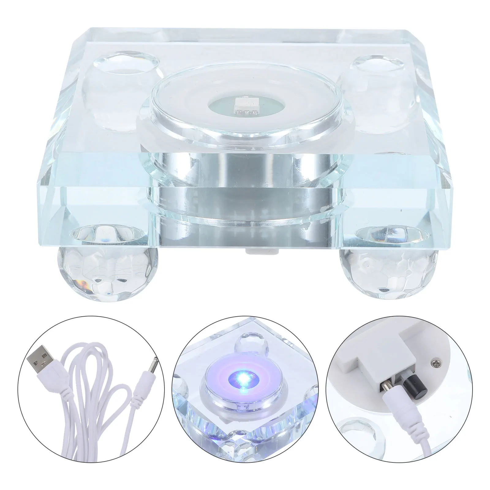

LED Light Base for Crystal Art Display Stand with Rgb Lighting Effect Warm Atmosphere Decorative Base for Glass Acrylic Resin