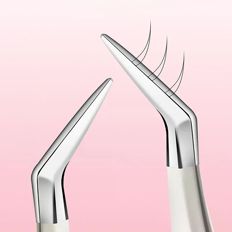 1 Stück Wimpernpinzette Verlängerung Edelstahl Superharte Pinzette mit Faserspitzen Hochpräzise antistatische Pinzette