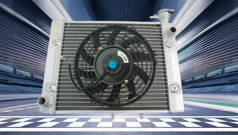 Aluminum Radiator + FAN For CAN-AM Outlander 500/650/800 2006-2014 4x4 XT HO EFI CANAM CAN AM ATV 06 07 08 09 10 11 12 13