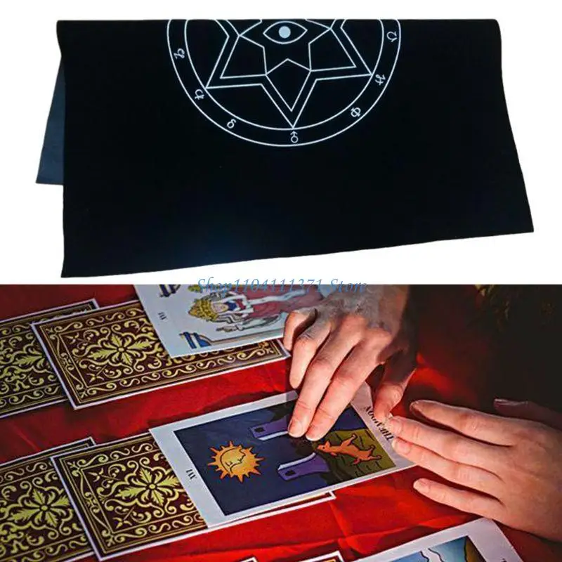 

P9FC 50x50см Art Tarot Pagan Altar Clate Flannel Tablecloth Diving Card