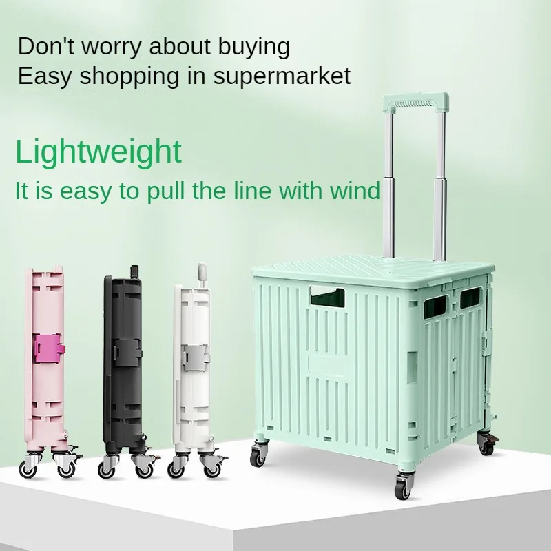 

Foldable Stall Cart for Shopping Mall and Supermarket, Climbable Stair Cart, Portable Camping Trolley, 45-65L