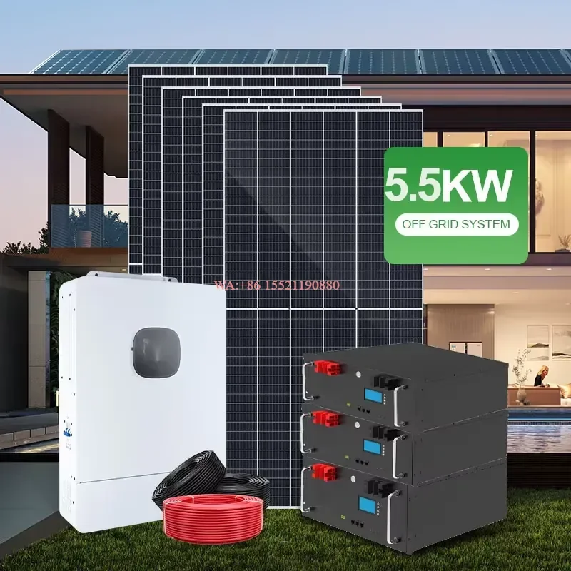 WMWMNU for 3kw 4kw 5kw Complete Solar Power System Kit 1kw 10kw 12kw Solar Panels System with Battery for Water Pumps