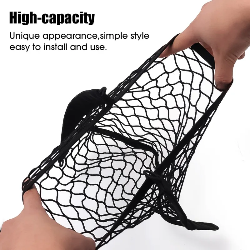 Car Storage Net Bag with Screws Auto Mesh Net Holder Back Rear Trunk Boat Cargo Pocket Organizer Elastic String Net Framed Mesh