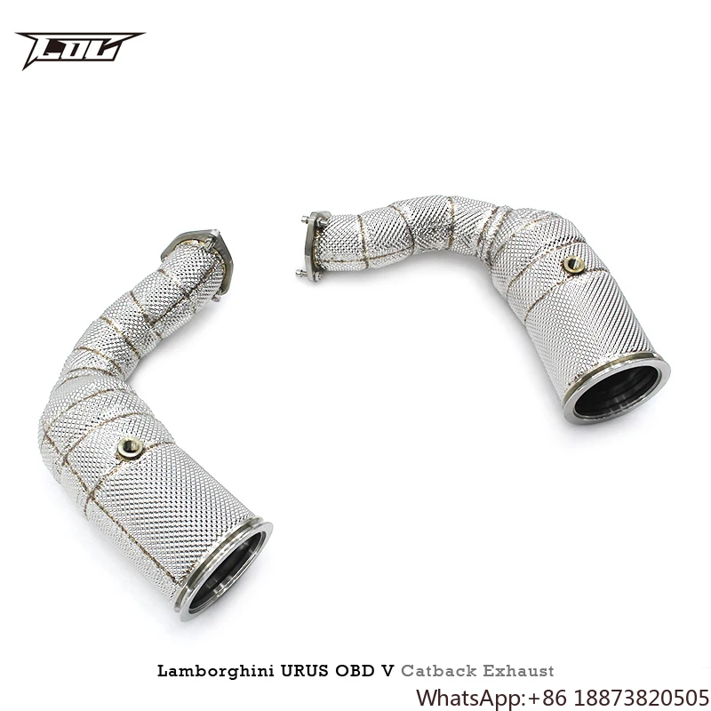 COC High Quality Exhaust Downpipe for Lamborghini URUS 4.0 2018-2019 Europe Fifth Standard Stainless Steel Catless Downpipe