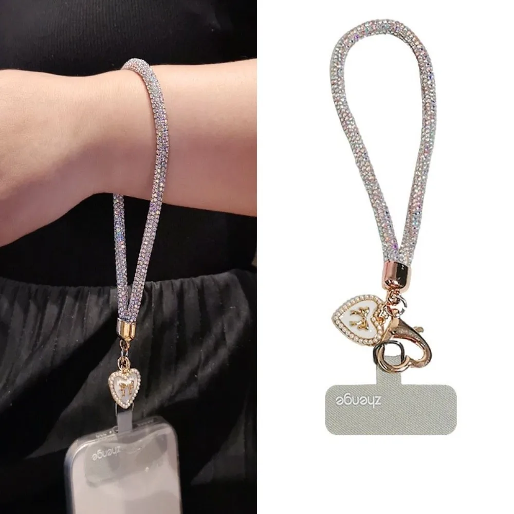 

Hanging Cord Glitter Rhinestone Phone Lanyard Handheld Short Wrist Style Diamond Phone Rope Luxury Full Diamond