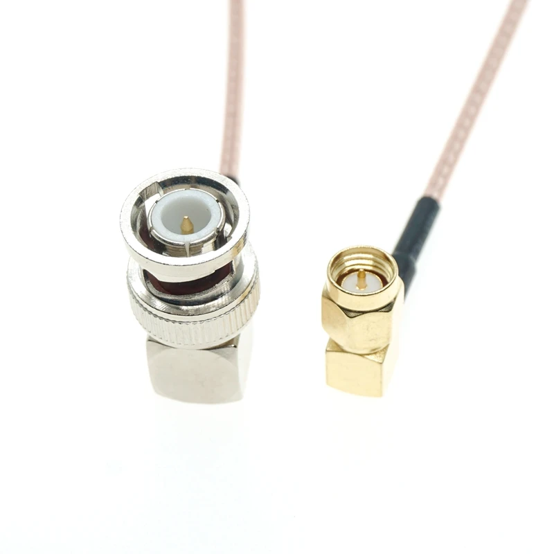 RG316 BNC Male Right Angle to SMA MALE Right Angle Connector Lot Coaxial Jumper RF Pigtail Cable