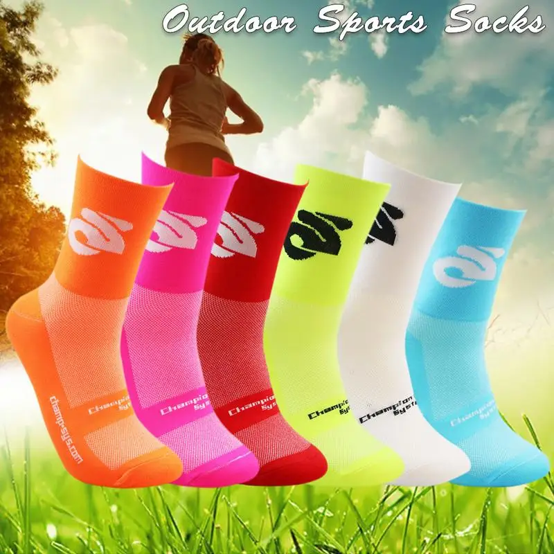 Calcetines deportivos de alta calidad para hombre y mujer, medias transpirables para bicicleta de carretera, deportes al aire libre, carreras, ciclismo, correr al aire libre