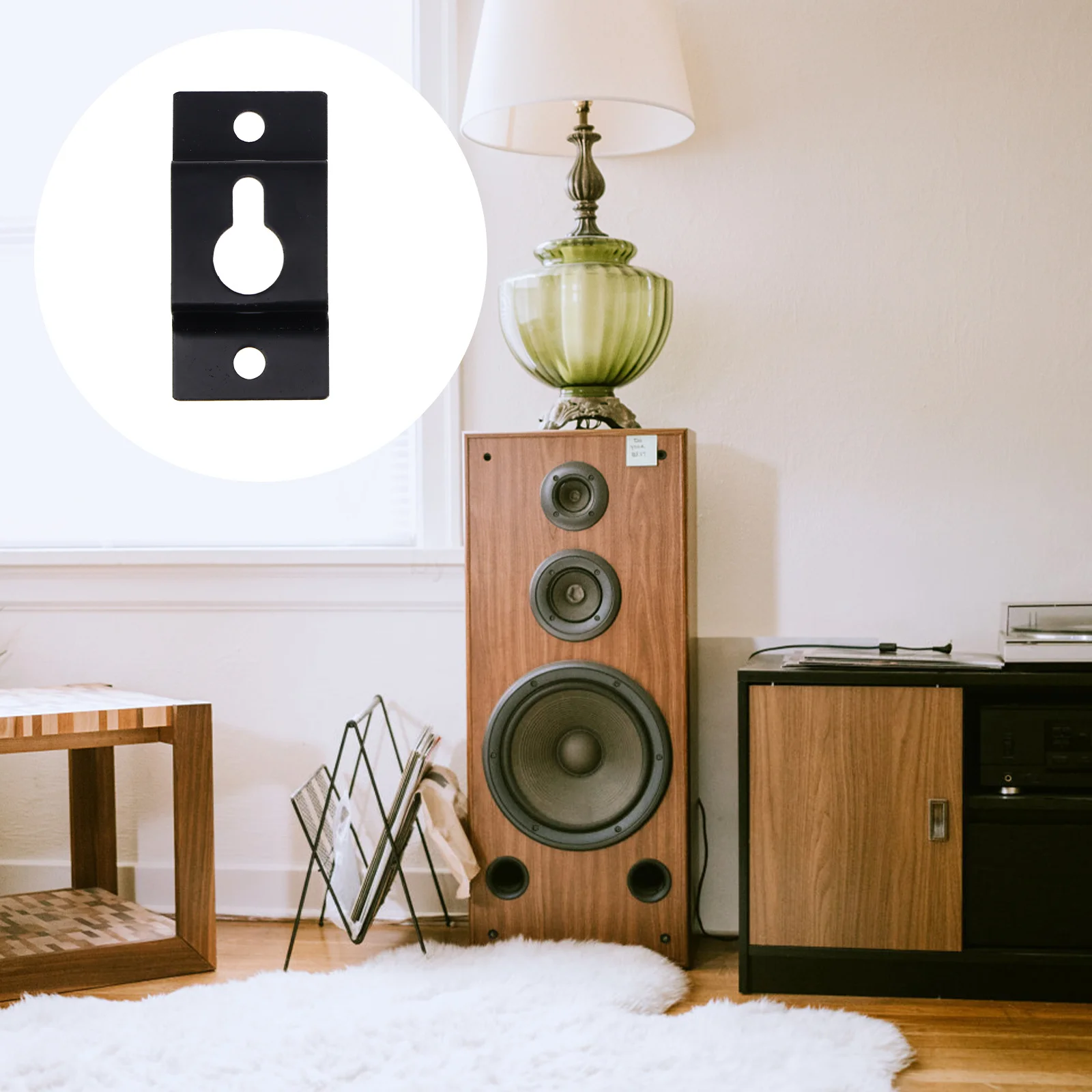 

20pcs Keyhole Speaker Hangers Iron Wall Mount Bracket For Shelf Picture Frame Audio Box Heavy Duty Mounting Hardware