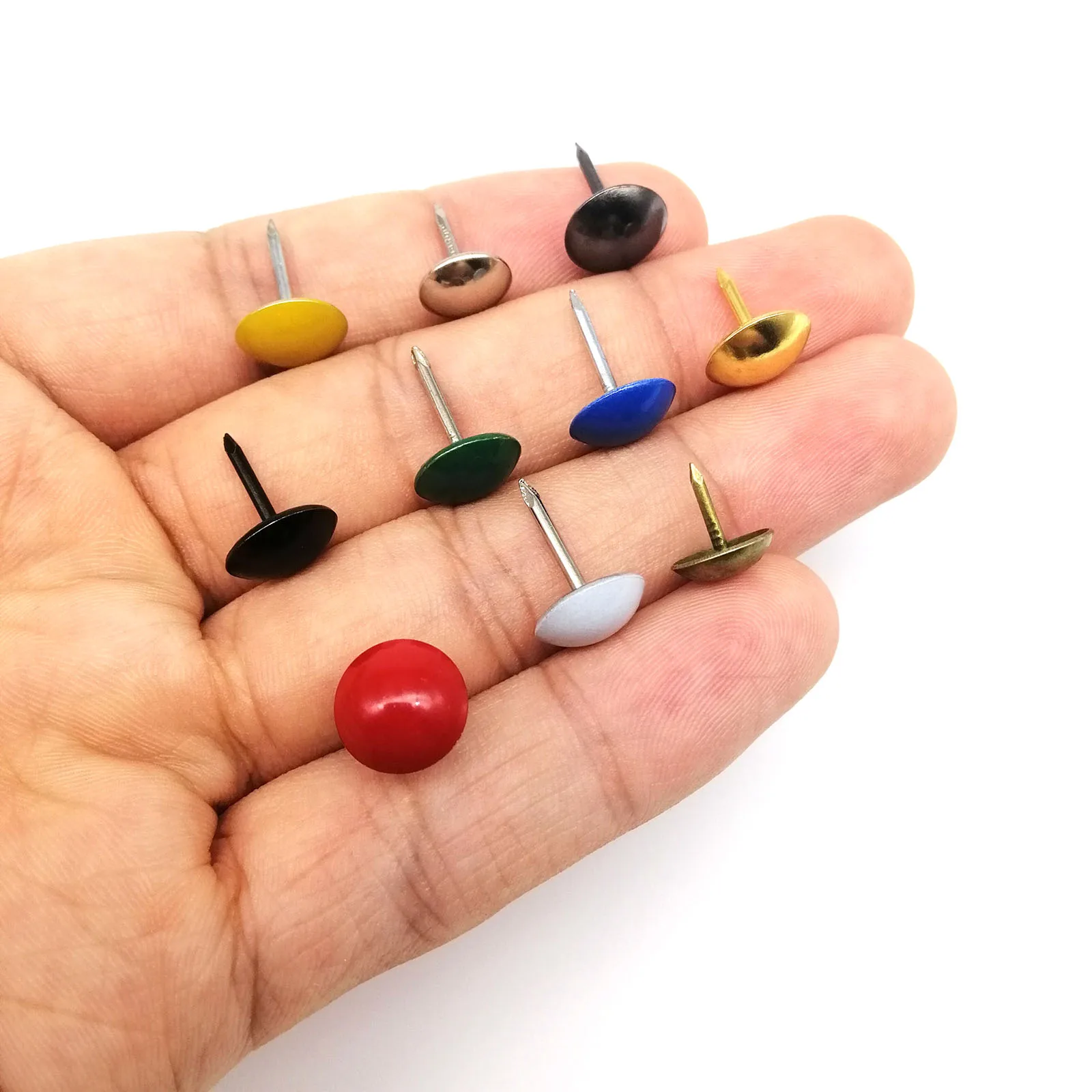 50pcs Colorful Upholstery Nail Jewelry Gift Case Box Wall Door Sofa Furniture Decorative Tack Stud Pushpin Hardware 11mm