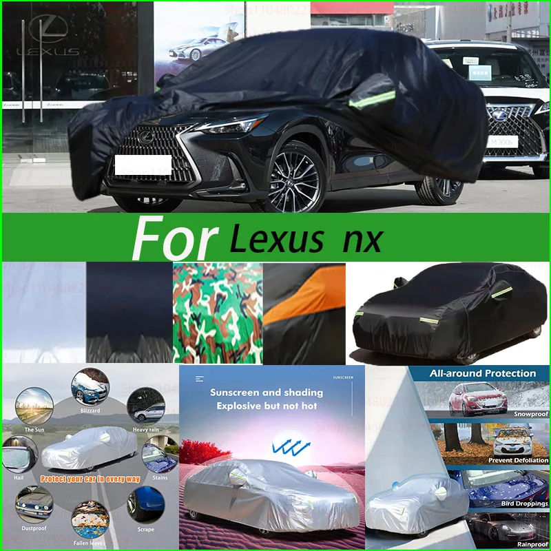 

Outdoor Protection Full Car Covers Snow Cover Sunshade Waterproof Dustproof Exterior Black Car Cover For Lexus Nx