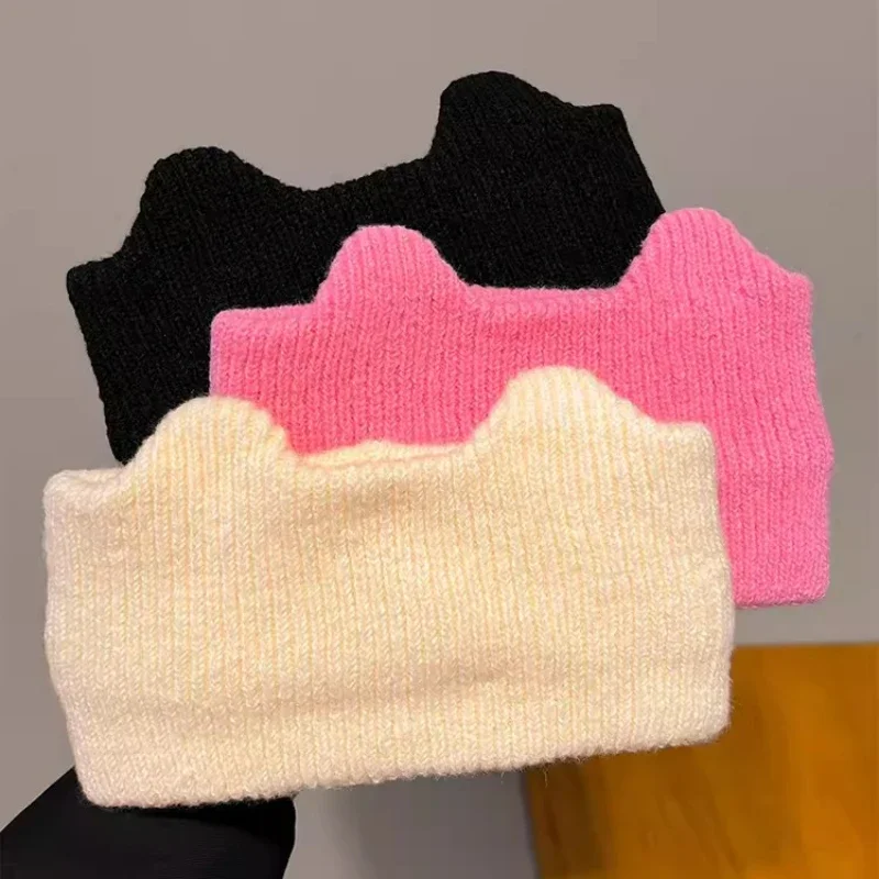 Sweet Cute Cat Knitted Headbands Widen Warm Headwrap Ear Warmer Crochet Turban Sport Hair Bands Makeup Hair Accessories