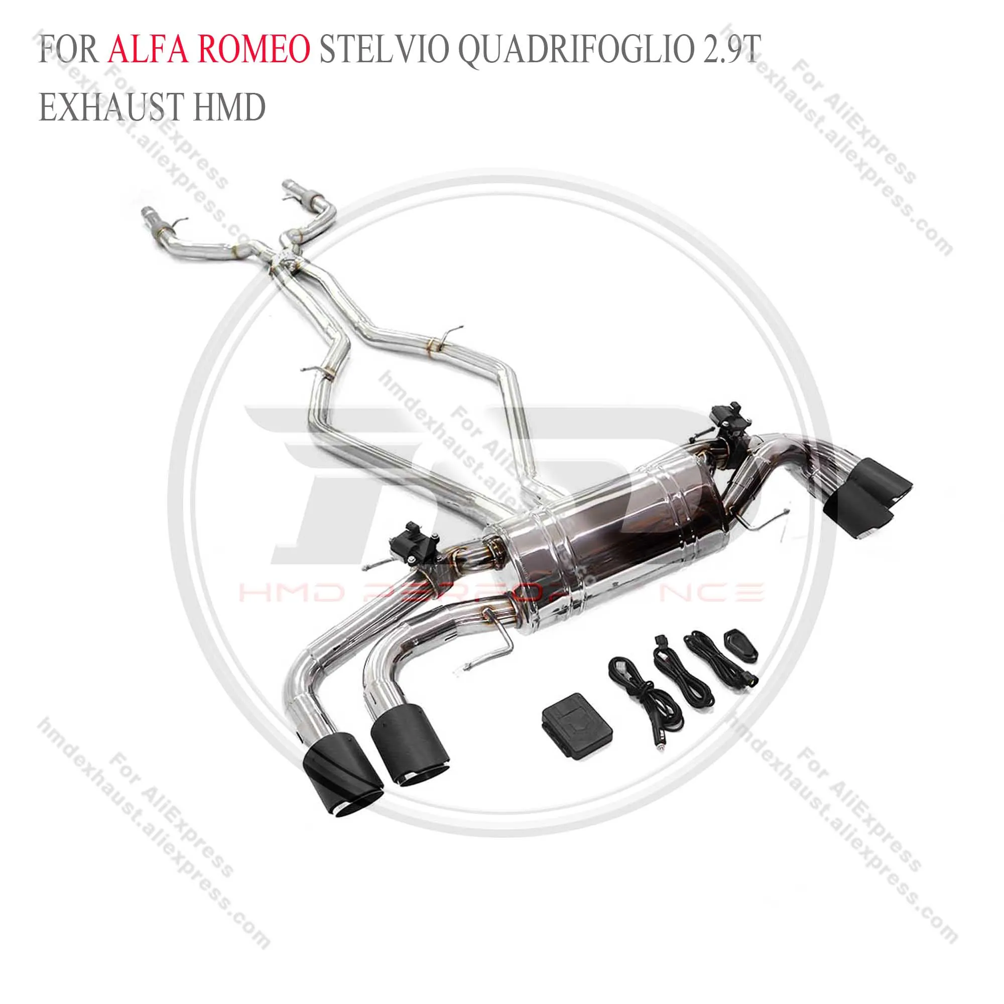 HMD Stainless steel Exhaust System Performance Catback for Alfa Romeo Stelvio Quadrifoglio 2.9T  Auto Accesorios Electronic