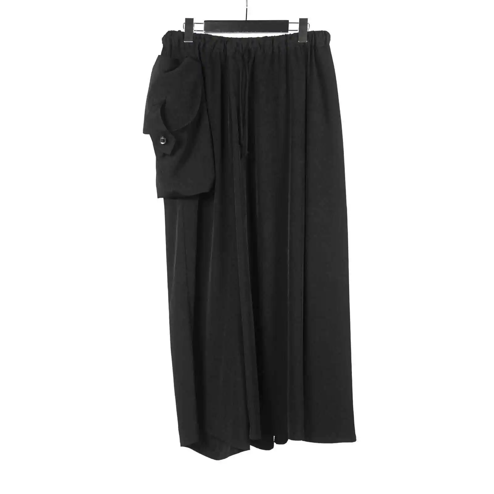 

TOP-YAMAMOTO Original Design Dark Black Drawstring Large Pocket Loose Casual Trendy Versatile Handsome