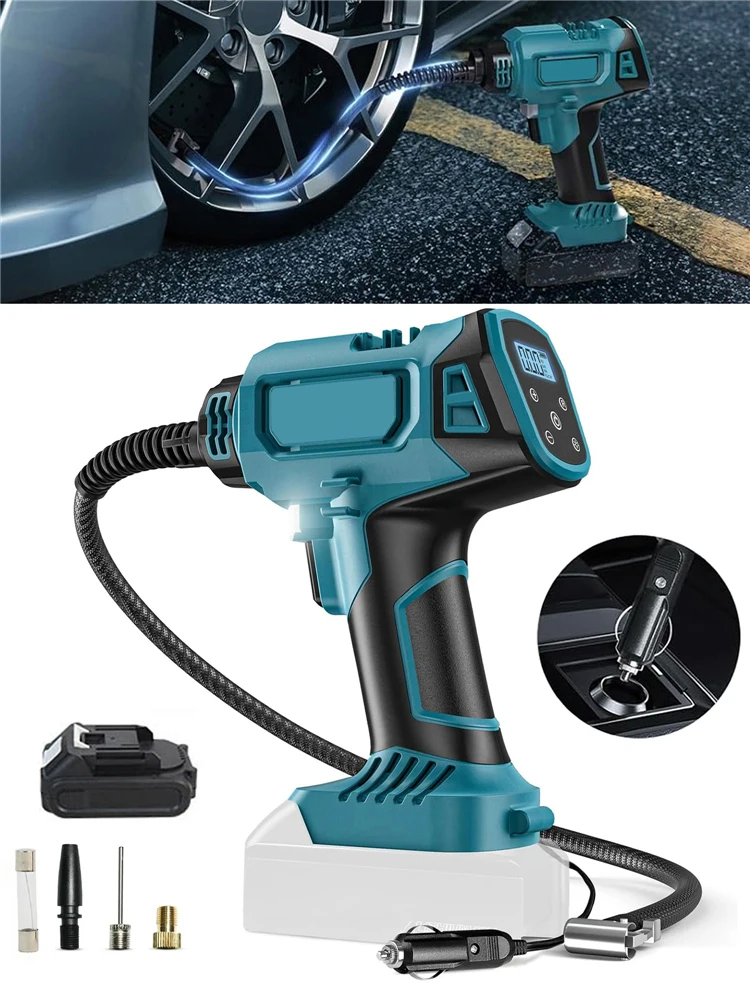 

Cordless Inflatable Pump Digital Display &LED Lighting Portable Car Electric Air Pump For Makita 18V Battery Pneumatic Tool