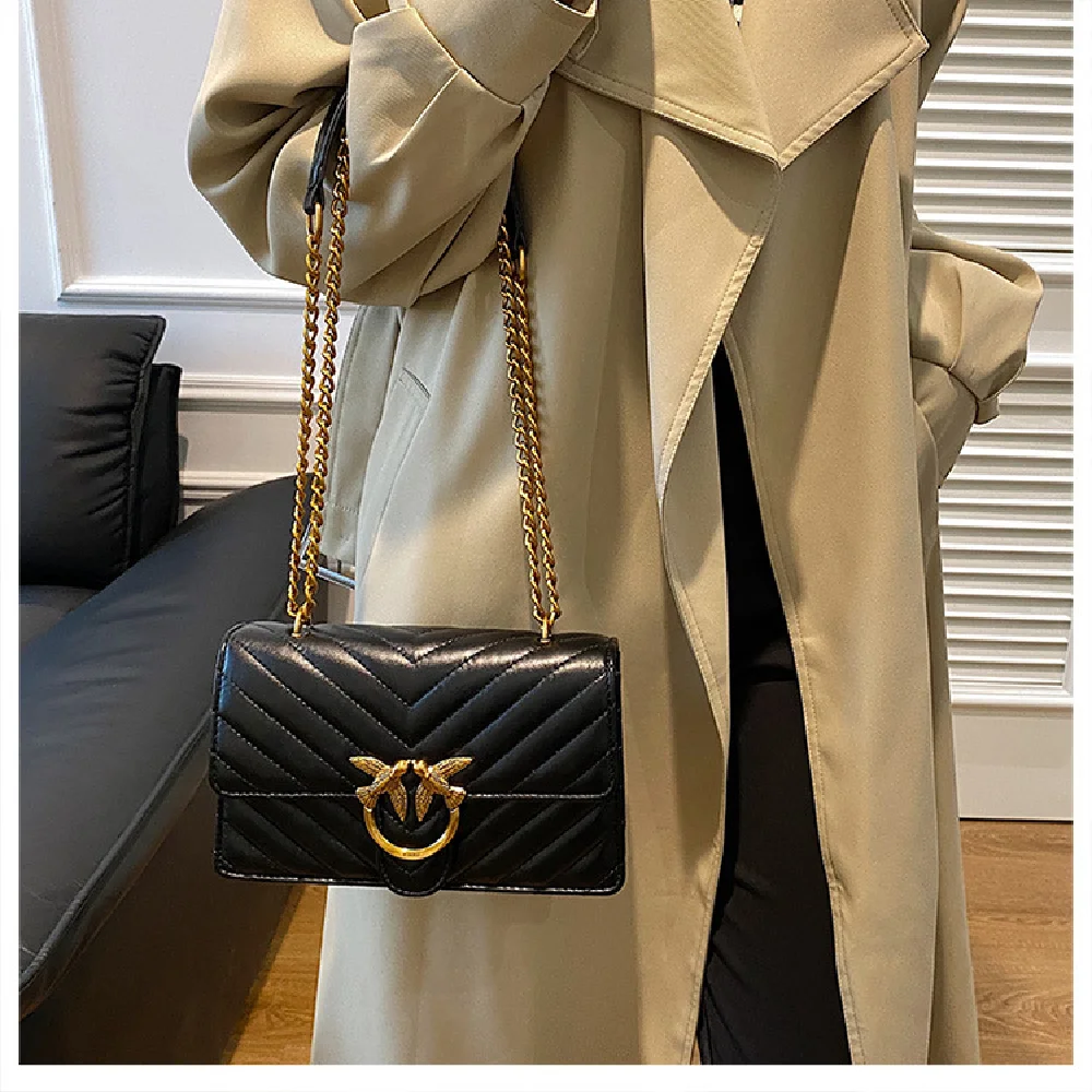 

Модная металлическая сумка-цепочка 2026 года, сумка через плечо «Ласточка», сумка-кроссбоди «Допамин», простая и универсальная стильная сумка-багет