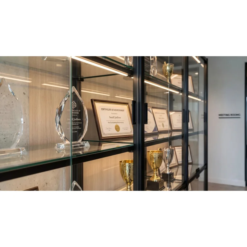 custom.Trophy Display Cabinets with Glass Lockable Award Showcase School Club Hall