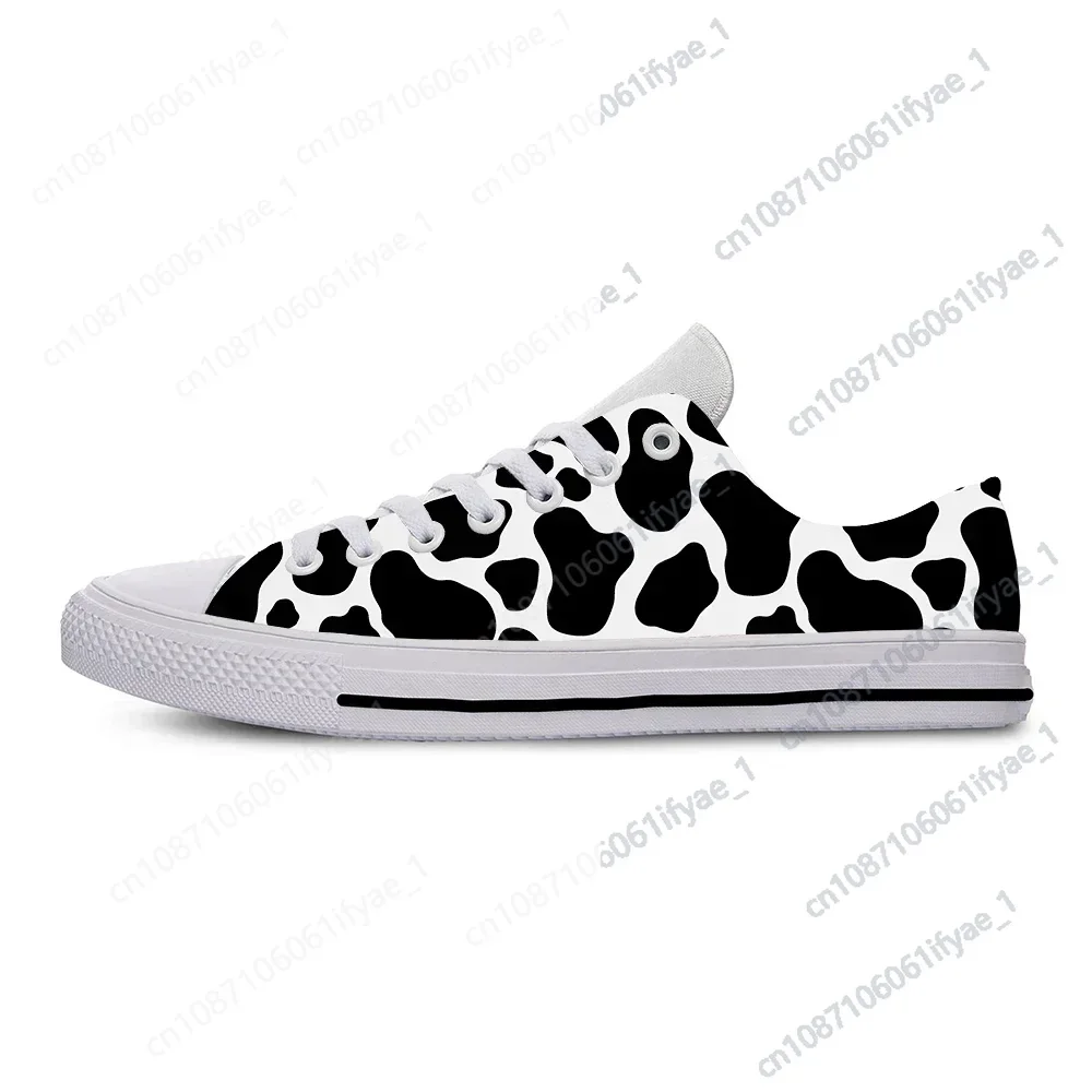 

Hot Cool Cow Print Aesthetic Animal Funny Cute Fashion Casual Cloth Shoes Low Top Men Women Female Sneakers Latest Board Shoes