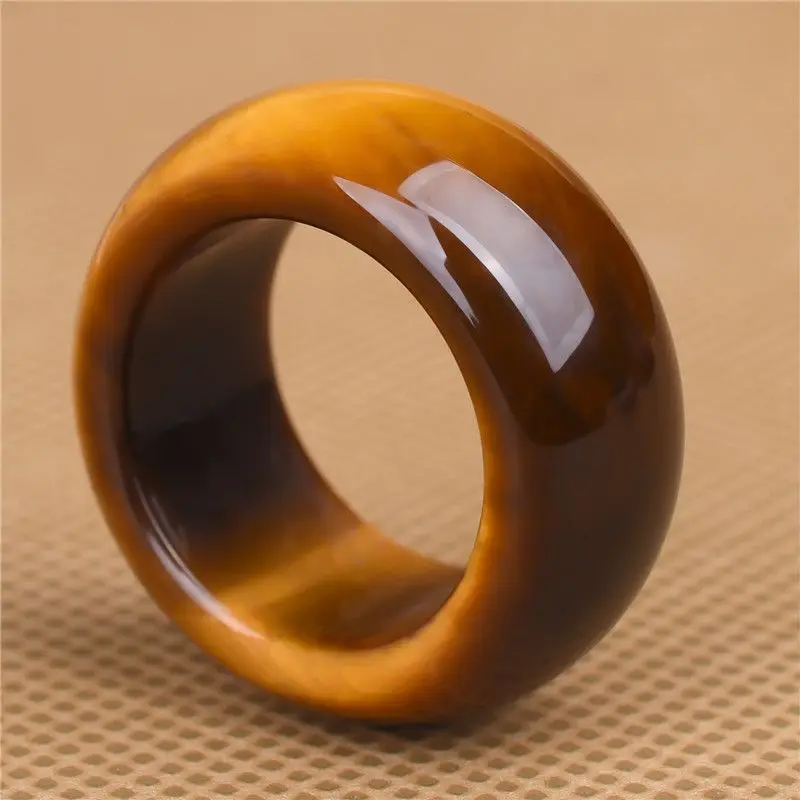 

Tiger's Eye Stone Men's Jade Ring, Tiger's Eye Stone Jade Wrench Finger Eagle's Eye Stone Jade Ring, Jewelry Pendant.