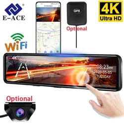 Dashcam 4K GPS WIFI Touch 12 Inch Night Vision Car DVR Dash Cam Black box Video recorder Camera Rear View Smart androi 70 gol