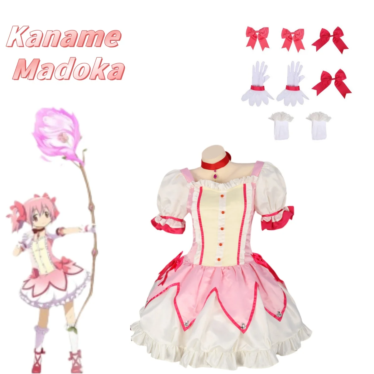 Cosplay Magic Girl Kaname Madoka Full Costume Plus Wig Performance Costume Party Suit Women's Clothing 5101