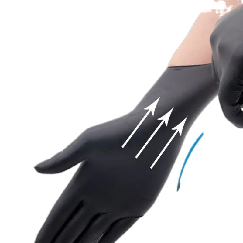 

20 PCS Disposable Gloves Thickened Latex Black Composite Nitrile Labor Protection Cleaning Protection