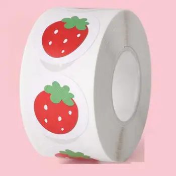 500 teile/rolle Nette Erdbeere Belohnung Aufkleber Scrapbooking Obst Umschlag Dichtung Aufkleber Für Geburtstag Party Favors Backen Waren