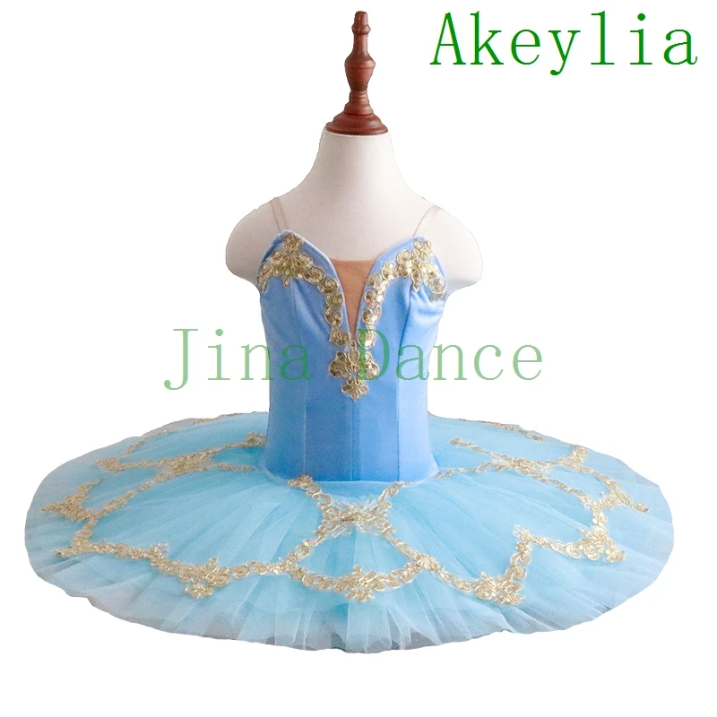 

Aqua Blue Professional Ballet Tutu Pancake Classical Ballet Tutu Performance Stage Competition Ballerina Blue Stage Platter Tutu