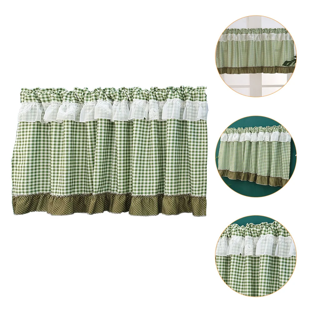 

1pc Plaid Short Curtain Exquisite Home Decor Exquisite Curtain Kitchen Cafe Blackout Curtains Soft Safe Fabric