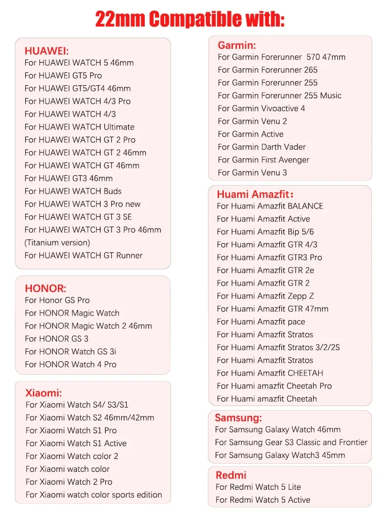 22/20mm Armband für Samsung Galaxy Watch 7 6 5 4 44mm 40mm 6Classic 47mm 43mm 5Pro Band Huawei Watch GT 6/5/4 Pro 46mm 42mm Armband – Detail 2