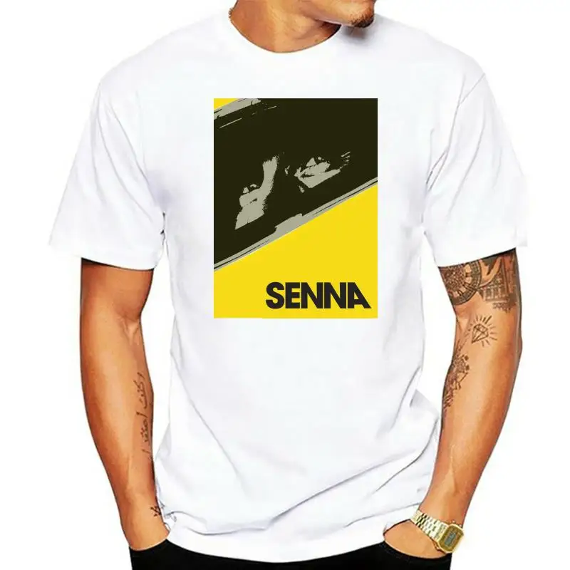 Ayrton Senna Men T Shirts Lotus John Player Team Car Helmet Novelty Tees Short Sleeve Round Neck T-Shirt Cotton Gift Idea