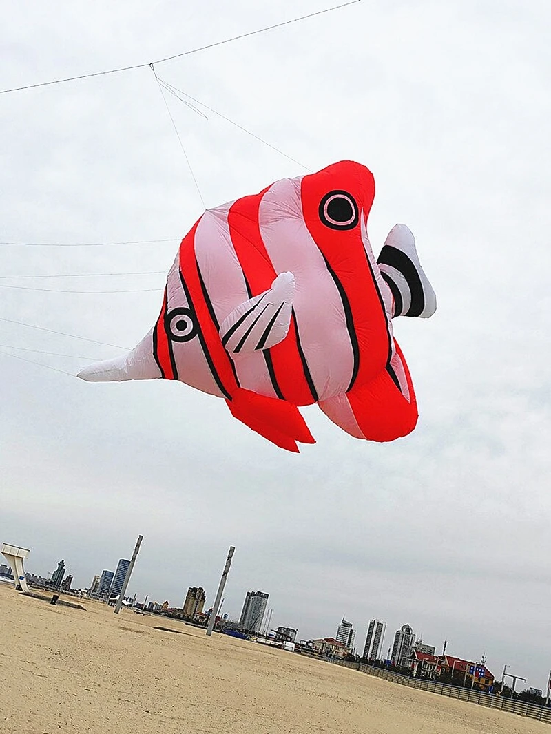 3.5m pesce aquilone ciondolo aquilone maniche a vento aquiloni gonfiabili giocattolo all'aperto sport per adulti drachen fliegen erwachsene kevlar seriale divertente