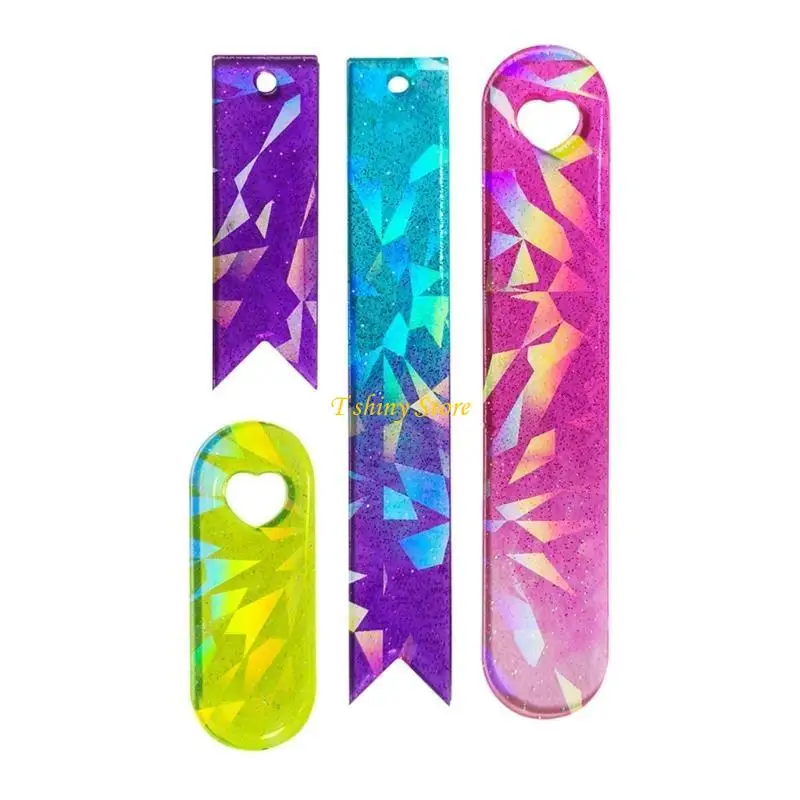 N58F Ribbon Shaped Silicone Molds Resuable Lasers Bookmarks Shapes Pendant Casting Moulds for Reading Enthusiasts