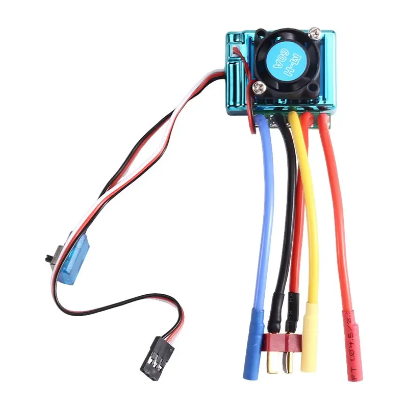

60A Brushless ESC Speed Controller With T Plug 4.0Mm Banana Connector For 2847 540 3650 RC Car Boat Motor 2-3S-Y44A