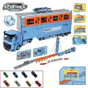 Track Truck Toy Foldable Storage Container Ejection Engineering Vehicle Large Truck Alloy Transforming Car Sliding Boy Toy