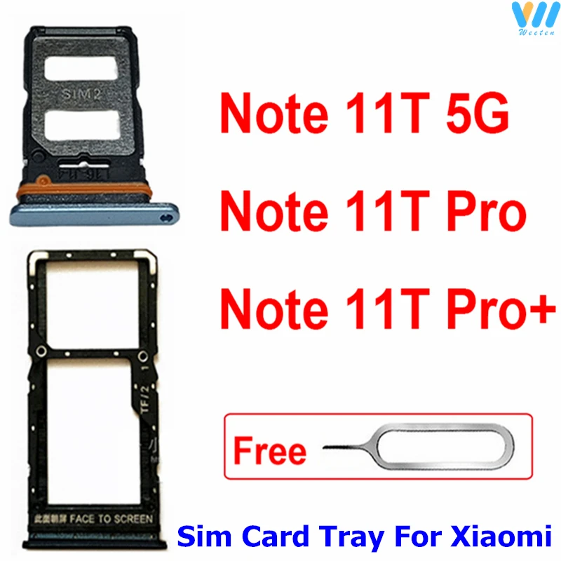 SIM Card Holder Adapter For Xiaomi Redmi Note 11T 11TPro Plus 5G SIM Card Tray Slot SD Card Reader Replacement Spare Repair Part