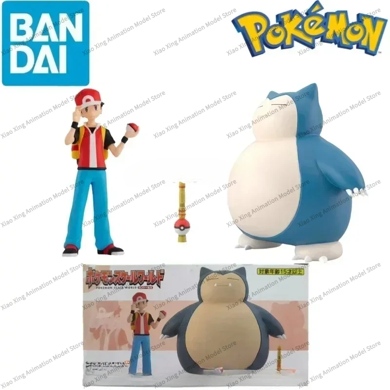 Bandai Original Scale World POKEMON Kanto Region RED Snorlax  Anime Figures Toys for Kids Gift Collectible Model Ornaments